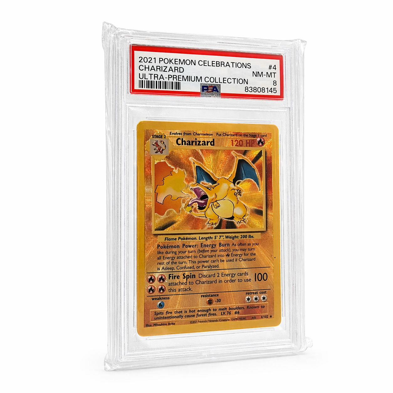PSA 8 Charizard Pokémon Celebrations 2021 – Ultra Premium Collection – Graded Glurak Karte