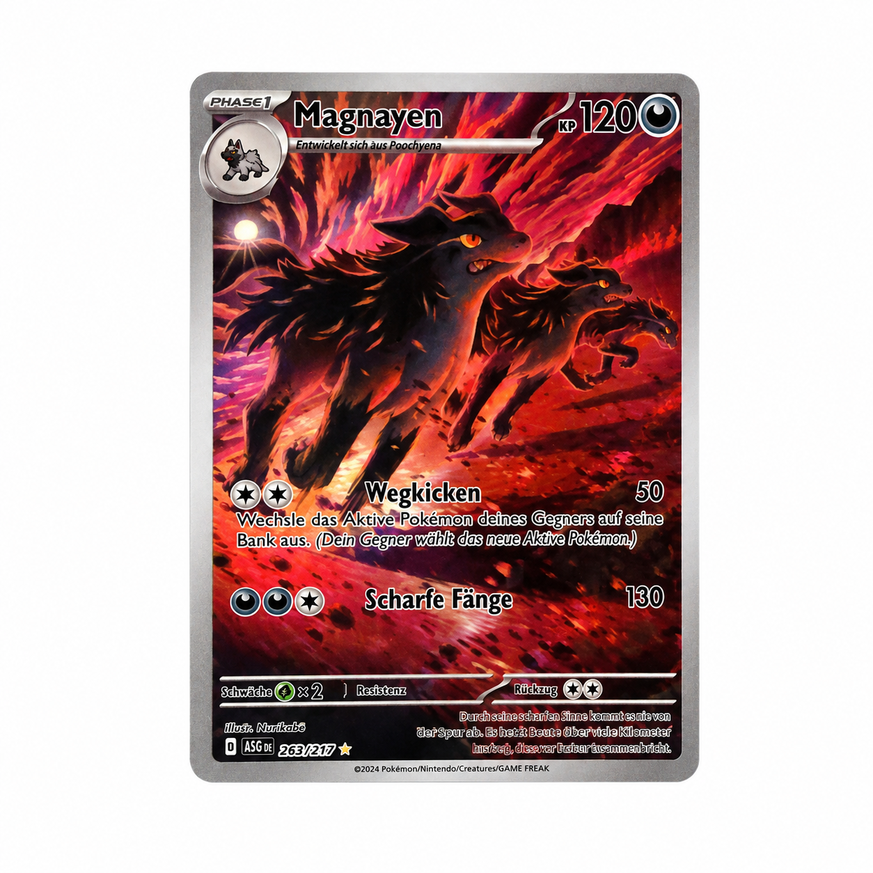 Pokémon Magnayen 243/217 Secret Rare Deutsch – Full Art Holo Pokémon Karte Near Mint