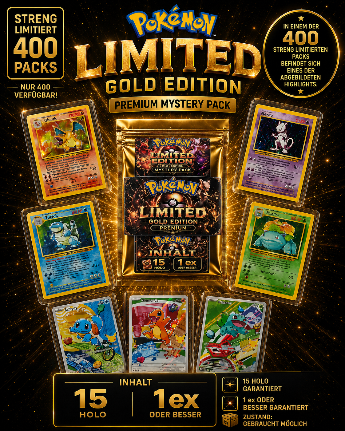⭐ Pokémon Mystery Pack – Limited Gold Edition