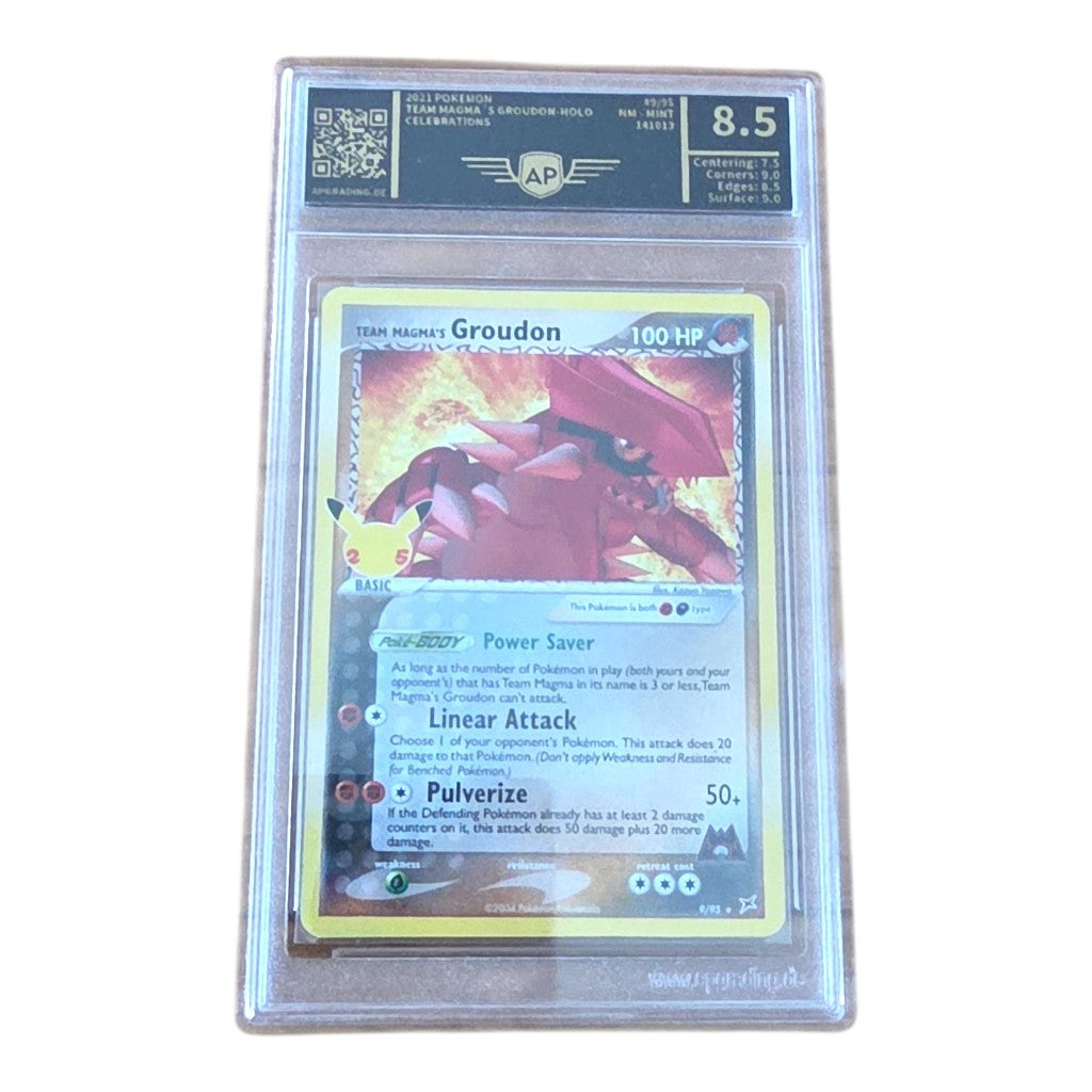 Team Magma's Groudon Holo 9/25 – Celebrations – AP Grading 8.5 – Pokémon Sammelkarte