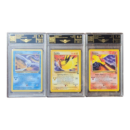Legendäre Pokémon Promo-Set – Articuno, Zapdos & Moltres | AP Graded | Wizards Black Star Promos