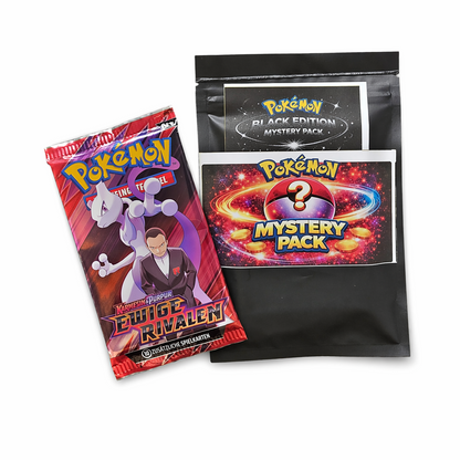 POKÉMON POWER BUNDLE – Mystery Pack Black Edition+Ewige Rivalen Booster Pack🔥
⚡ Nur für kurze Zeit – limitiertes Bundle!
