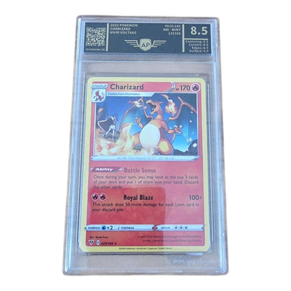 Charizard 025/185 Vivid Voltage – AP Grading 8.5 – Pokémon Holo Karte – Near Mint – Sammelkarte